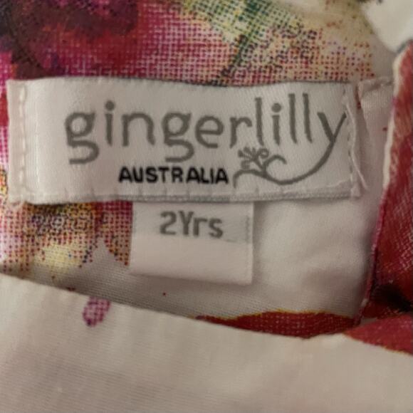 Floral Dress Gingerlilly Australia Size 2 Years Girl White Multi Boho Preppy - Picture 4 of 6